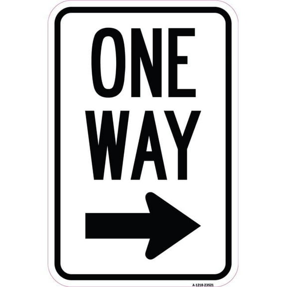 SignMission  12 x 18 in. Aluminum Sign - One Way Sign & Right Arrow