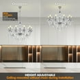 thumbnail image 2 of Ridgeyard Living Room Chandelier with 10 Lights Clear K9 Crystal Candle Modern Hanging Lighting Adjustable Height, 2 of 18