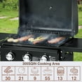 thumbnail image 4 of Kingchii 3-Burner Propane Grill, 28,500 BTU BTUs Gas Grill with Foldable Side Tables, Built-in Thermometer for Outdoor Grilling, BBQs and Camping, 4 of 8
