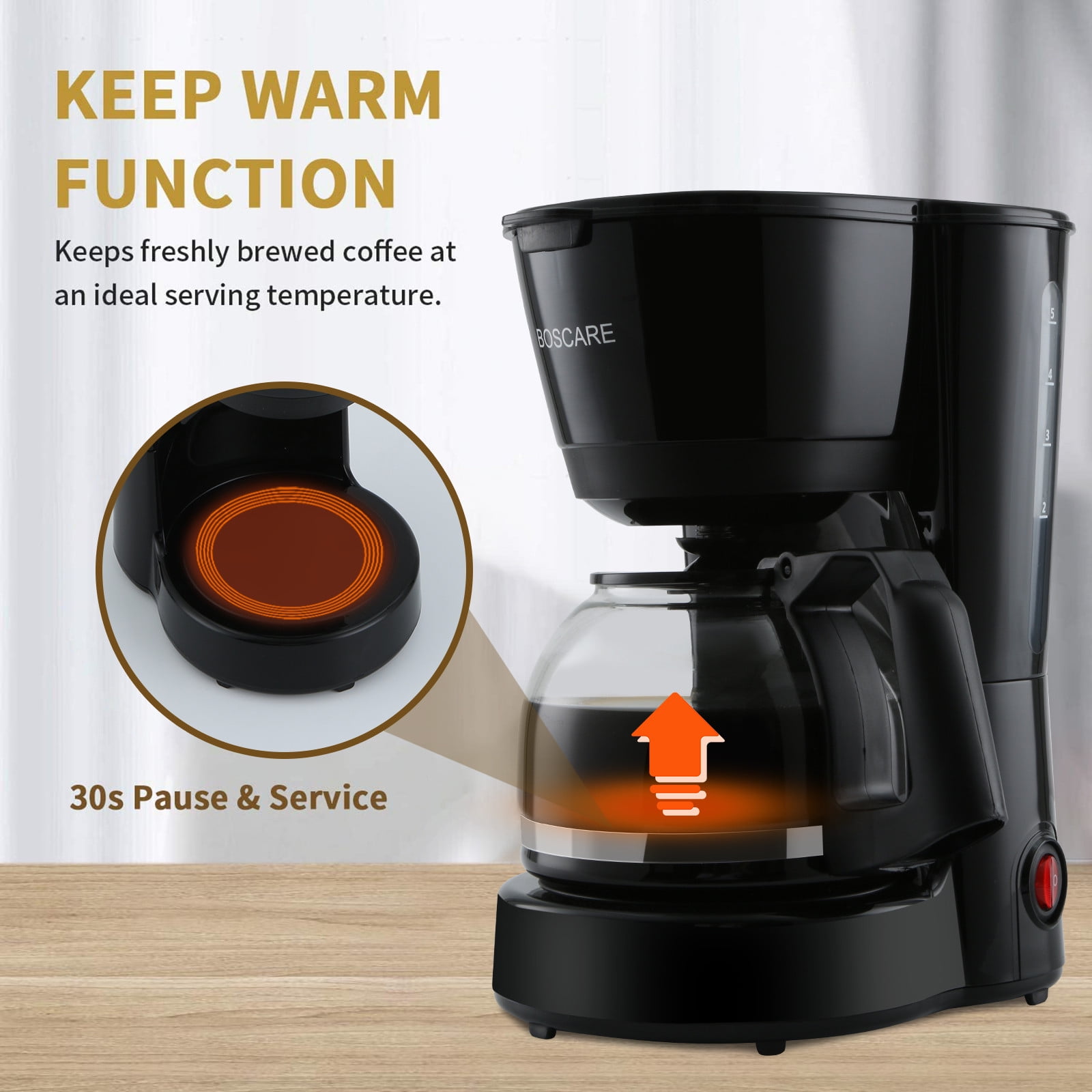 Buy Drip Coffee Maker, 5 Cup Programmable Brew Coffee Machine 3.0