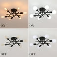 thumbnail image 2 of Q&S Industrial 6-Light Semi Flush Mount Ceiling Light Fixture Modern Farmhouse Lighting Matte Black, Rustic Sputnik Chandelier Ceiling Lamp for Kitchen Bedroom Living Room Hallway, 2 of 9