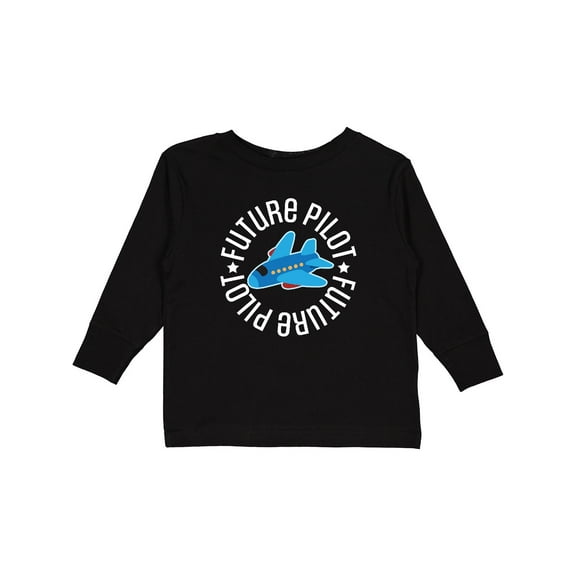 Inktastic Future Pilot Boys Airplane Flying Boys Long Sleeve Toddler T-Shirt