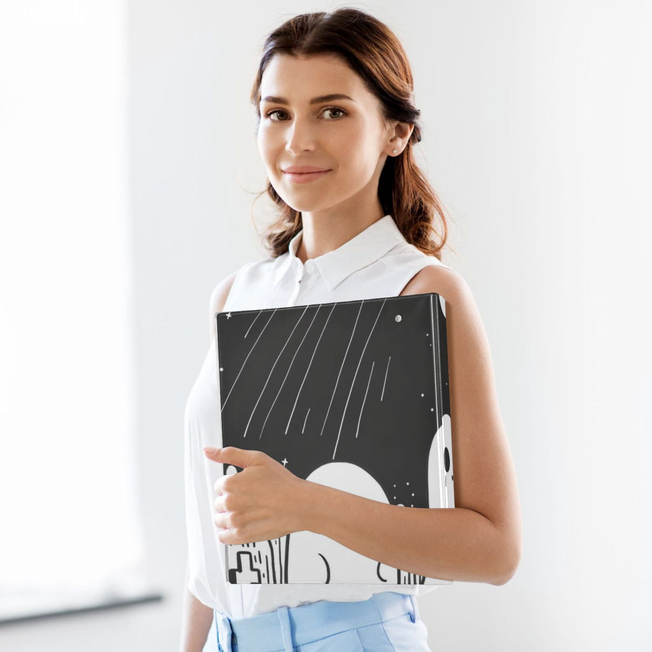 Gosts Clouds 3 Ring Binders 1.5 inch Hardcover File Folders with Interior Pockets A4 Size Organizer for School Office Hospital