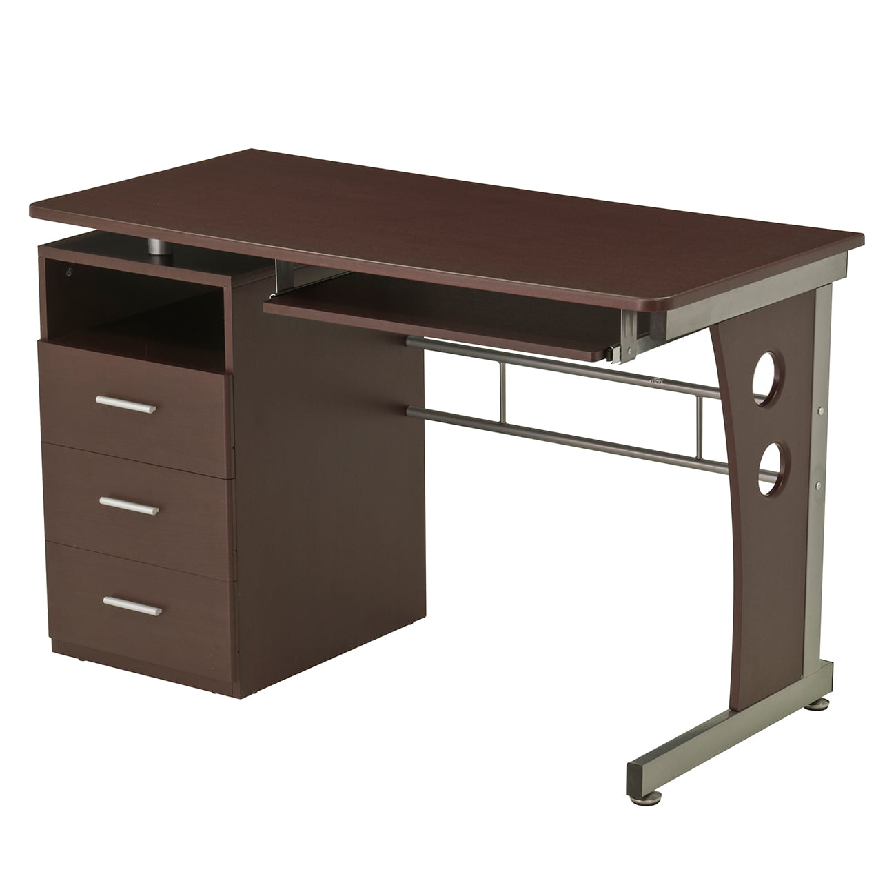 Photo 1 of **BOX 2 OF 2 ONLY*
*BOX 1 OF 2 MISSING*
Techni Mobili Computer Desk with Keyboard Tray and Drawers, Chocolate
*HARDWARE MISSING*