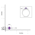 thumbnail image 4 of ANGARA Natural Classic Oval Amethyst and Diamond Three Stone Ring in 14K White Gold for Women (Size-6x4mm) | February Birthstone, Birthday, Anniversary, Jewelry Gift for Women | Natural Amethyst Ring, 4 of 9