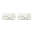 thumbnail image 1 of sweethay Diadema de invierno para mujer, Protector de cabeza de ganchillo a prueba de viento, orejeras, accesorios de peinado de estilo Simple Blanco 2Conjunto, 1 of 6