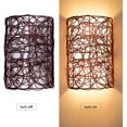 thumbnail image 5 of Arturesthome Rustic Wall Lamps, Retro Bohemian Sconce Lights, Natural Rattan Woven Lampshade for Bedside House Reading Living Room Bedroom Kitchen Corridor Lantern, 5 of 14