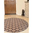 thumbnail image 1 of Tapis Rond en Laine Tufté à la Main 8 x 8 Pieds, Beige & Marron, 1 of 1