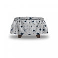 thumbnail image 4 of Doodle Ottoman Cover, Stars Little Spots Sketchy, 2 Piece Slipcover Set with Ruffle Skirt for Square Round Cube Footstool Decorative Home Accent, Standard Size, Dark Violet Blue White, by Ambesonne, 4 of 5