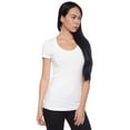 thumbnail image 2 of Women's & Juniors Plain Basic Scoop Neck T-Shirt Slim Top, 2 of 4