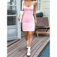 thumbnail image 4 of Women's Basic Adjustable Spaghetti Strap Slip Mini Dress Pink S, 4 of 8