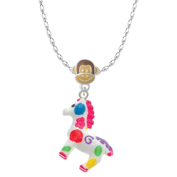 Delight Jewelry Resin Bright Paint Pony Mia Monkey Charm Necklace