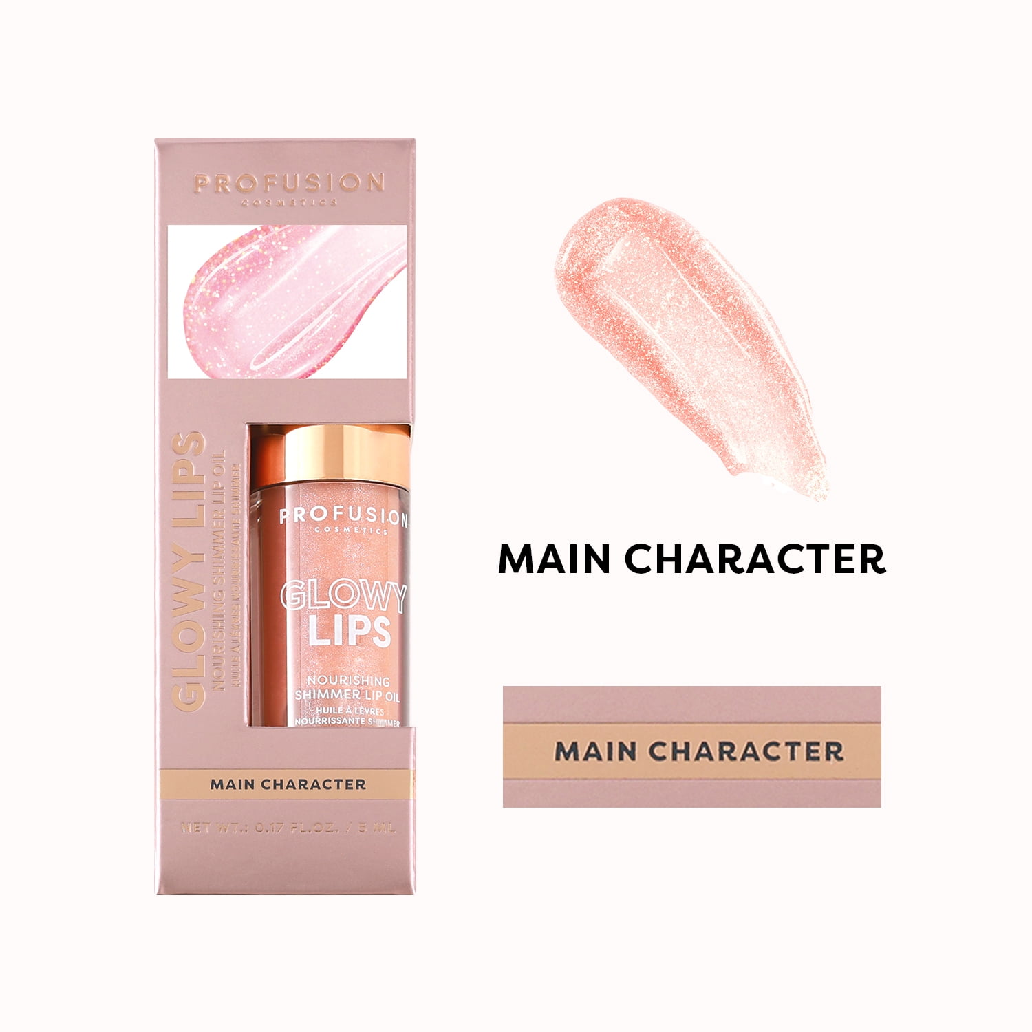 Profusion Cosmetics Glowy Lips Nourishing Shimmer Lip Oil - Main Character