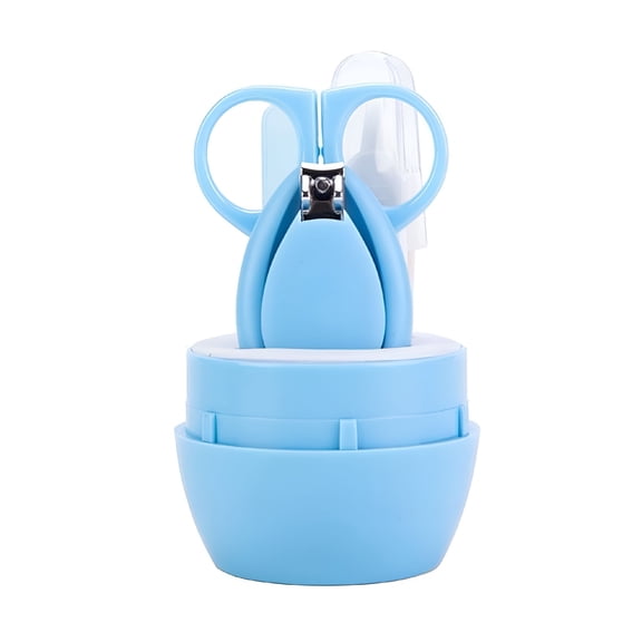 FACEGA Baby Nail Scissors Nail Clipper Nail Tool Children 4 Piece Safety Nail Scissors Newborn Anti Pinch Meat Cut (Blue)