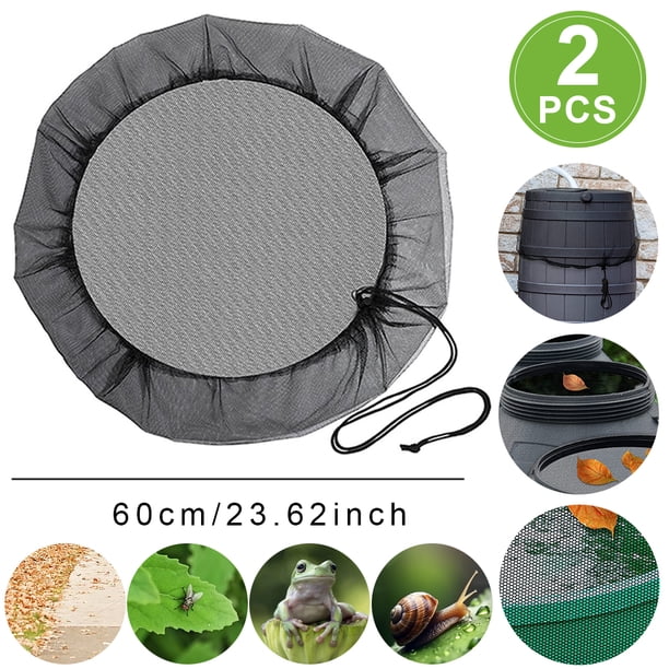 Kuymtek 2 Uds 60cm Cubo Lluvia Cubierta Malla para Insectos Cordón Nailon Cubo Filtro Red