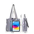 thumbnail image 3 of Deago Women Striped Canvas Tote Handbags Casual Hobo Shoulder Bag Vintage Top Handle Purse for Work Travel (Black), 3 of 8