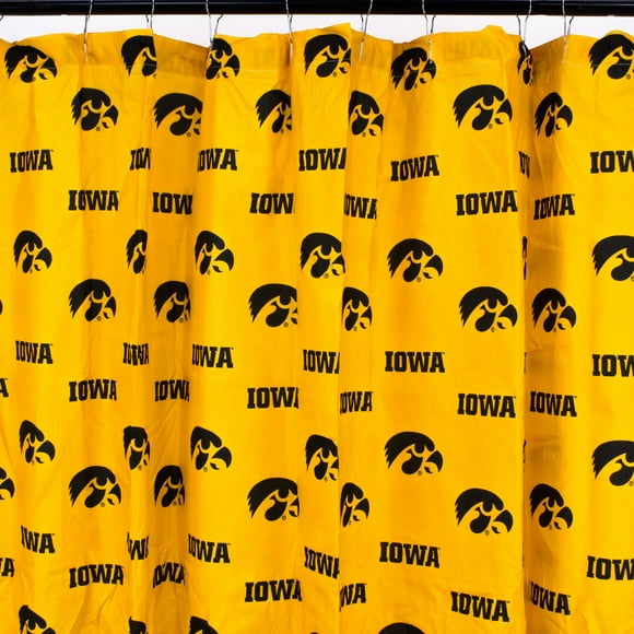 La universidad cubre todo, cómoda cubierta para cortina de ducha Iowa Hawkeyes, brillante y colorida