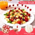 thumbnail image 3 of Valentines  Heart Toothpicks - 100PCS Heart Bamboo Cocktail Sticks for Fruit Drink Dessert  Valentines Wedding Birthday Party Decoration ,Red, 3 of 6