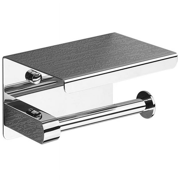 304 Stainless Steel Toilet Paper Holder with Phone Shelf, Bathroom Tissue Roll