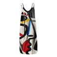 thumbnail image 2 of Robe Longue d'Été pour Femme à Col Rond, Imprimée, Sans Manches, Grande Taille, à Enfiler, à Bretelles Spaghetti, Longue Robe Maxi avec Poches, 2 of 4