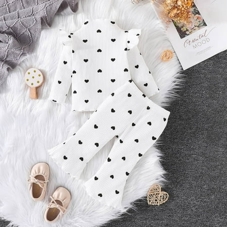 

NIZELUK Kids Clothes Girls，Clothes for Girls Fall Savings Clearance Sales Today Deals Prime Fashion Girls Casual Long Sleeve Tops Round Neck Collar Botton Printing Long Pants Sets