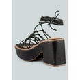 thumbnail image 3 of FAWCETT Black Tie Up Platform Heeled Sandals, 3 of 6