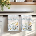thumbnail image 7 of Blue Daisy Floral Kitchen Towels Set of 4, Spring Country Flower Butterflies Plaid Absorbent Dish Towels for Kitchen, Microfiber Hand Towel, Quick Drying Tea Towel for Cleaning Decorative Dishcloths, 7 of 7