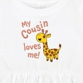 thumbnail image 4 of Inktastic My Cousin Loves Me Cute Giraffe Girls Baby Dress, 4 of 5