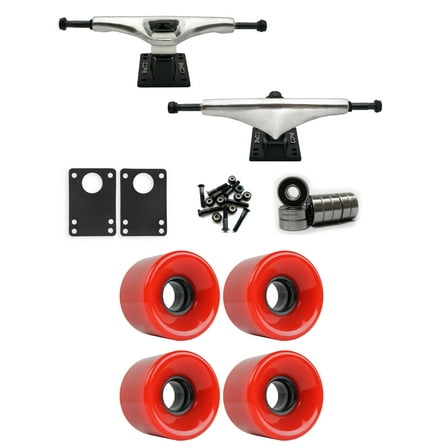core 6.0 longboard trucks wheels package 59mm x 43mm 83a 186c red