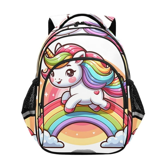 ALAZA Cartoon Unicorn on Rainbow School Backpack Elementary Bag Bookbag Travel Rucksack
