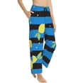 thumbnail image 2 of Naloa Lemon Print Women’s Ultra-Soft Comfy Pajama Lounge Pants with Pockets & Drawstring, 2 of 8