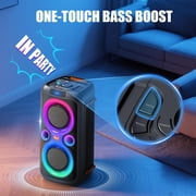 Dual 6.5-inch 160W Bluetooth Speaker, Large Party Speakers with Rich Bass, TWS Mode, Microphone Jack, Support Usb Aux TF for DJ Karaoke Games