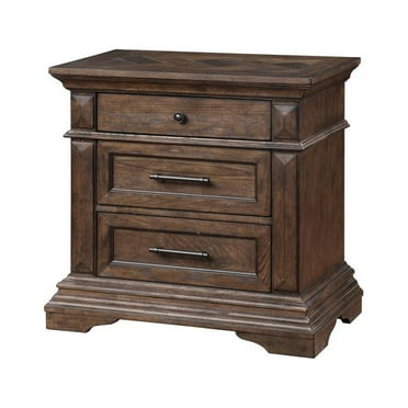 New Classic Furniture Mar Vista Solid Wood 3-Drawer Nightstand in Walnut Brown