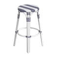 thumbnail image 4 of Butler Specialty Company Tobias Round Rattan 30" Bar Stool - White & Navy Stripe, 4 of 8