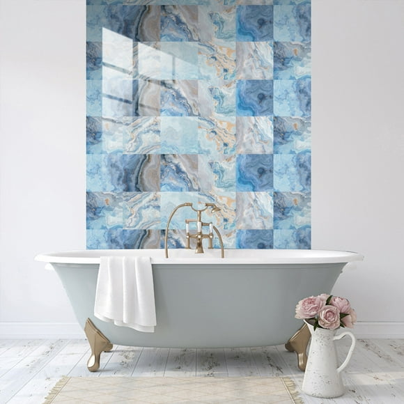 10 Pieces Glass Film Marble DIY Tiles Wall Tiles Ceramic Tile Decals Wall Tile Stickers Wall Tile Stickers Peel and Stick Tiles