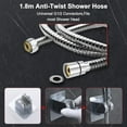 thumbnail image 6 of Rain Shower Head Combo-14''Rainfall ShowerHead,8 Modes Handheld with ON/OFF Pause Switch, Double High Pressure Shower heads with Hose,Adjustable and detachable for Couple and Kids, 6 of 9