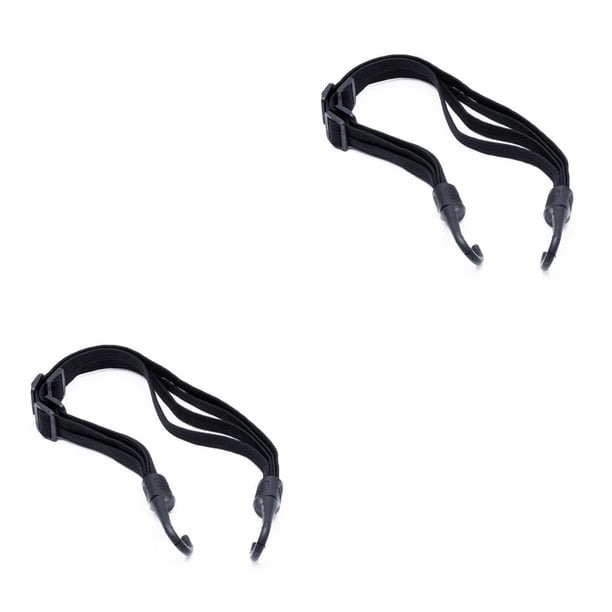 Greeniant casco ajustable cuerda cuerda elástica alta resistencia correa fija casco equipaje cable flexible con ganchos para bicicleta negro / Negro/90cm 2piezas