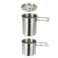 thumbnail image 4 of 2 Pcs Camping Cookware Cooking Set Outdoor Stainless Steel Camping Pots Cup Mug For Backpacking Hiking Picnic, 4 of 8