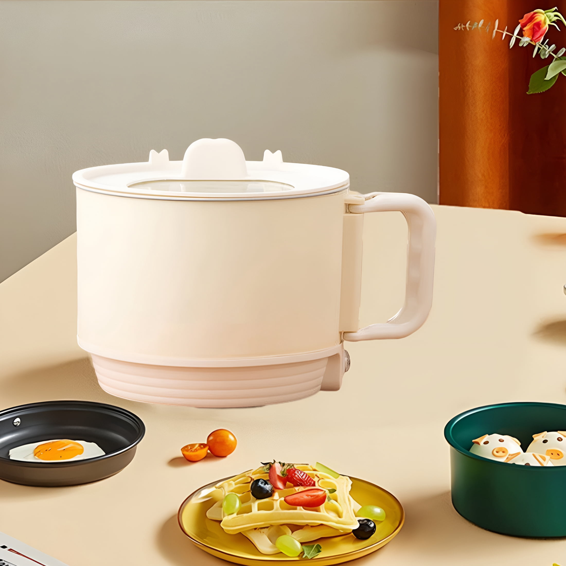 HIBIBUD 2026 New Versatile Mini Rice Cooker and Electric Pot for Noodles Soup Steaming,Portable and Convenient for Quick Meals for Dorm,Office,Apartment,Kitchen,Travel