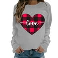 thumbnail image 2 of Qiopertar Mode Femmes Imprimé Col Rond Pull Tops Manches Longues Blouse Confortable Chandail en Molleton Offres de la Semaine Liquidation Moins de 5$ jusqu'à 90 % de Réduction, 2 of 3