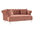 thumbnail image 5 of Elegance Loveseat in Blush Velvet with Acrylic Legs, 5 of 5
