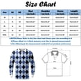 thumbnail image 3 of Men Polo Shirt Male Casual Autumn Lozenge Print T Shirt Turn Down Collar Long Sleeve Tops T Shirt, 3 of 4