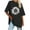 Black, variant on WREESH Graphic Printed Women's T-Shirts Oversized Loose Short Sleeve Blouses White