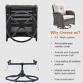 thumbnail image 4 of PARKWELL 5-Piece Outdoor Swivel Rocking Chair with Foot Rest,Side Table,360 Degree Swivel Glider Patio Rattan Wicker Conversation Bistro Furniture Sets,Beige, 4 of 11