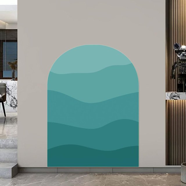 PVC Fondo de pantalla Bohemio Arch Pegatina de pared Crafts Decoración del hogar Decoración de arte de la pared Familiar Decoración para la sala de Azul