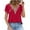 Red, variant on Women's Casual Dressy Tops Lace V Neck Short Petal Sleeve Shirts Fashion Color Block Loose Fit Blouses S-2xl (XL, Khaki)