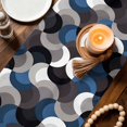 thumbnail image 3 of Blue Grey Abstract Table Runner 70 Inches, Modern Geometric Ombre Artwork Bed Runner Dresser Scarves Tabletop for Indoor Outdoor Parties/Ceremony/Banquet, 13" x 70", 3 of 9
