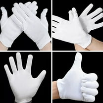 GBAYXJ White Cotton Gloves White Cotton Work Gloves For Dry Hands And Beauty Hydrating 12 Pairs(White)
