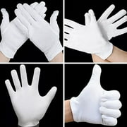 Cotton Gloves, 24 Pcs White Cotton Gloves for Dry Hands Moisturizing Eczema, Washable Cotton Gloves for Men and Women, Stretchable Cloth Gloves for Coin Jewelry Silver Inspection