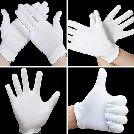 

Gloves White Cotton Gloves White Cotton Work Gloves For Dry Hands And Beauty Hydrating 12 Pairs
